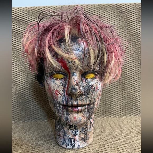 OOAK Creepy Halloween Doll Head, Haunted Dolls Head. Demon, One Of A Kind. - Picture 3 of 8